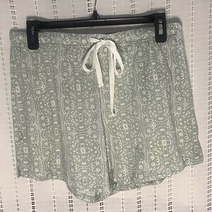 Lucky Brand Floral Sleep Shorts - Light Green and White-Size M